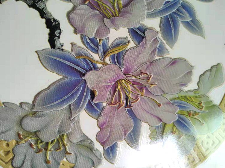 免漆贴水转印圆盘17cm水转印纸水移画大理石餐桌家具贴