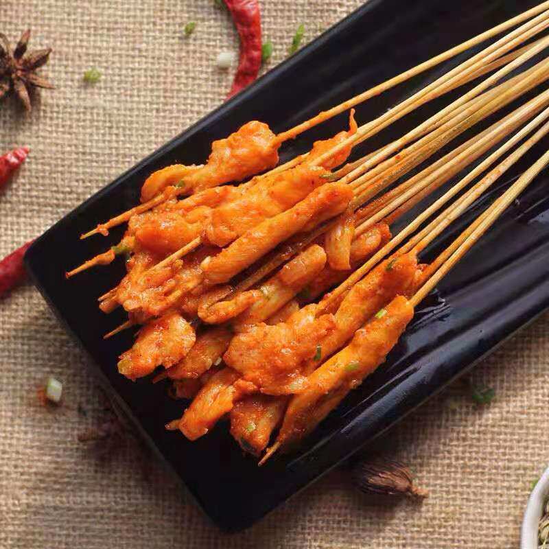 小鲜肉鸡肉小串半成品冷冻商用烧烤食材腌制小肉串鸡肉丸
