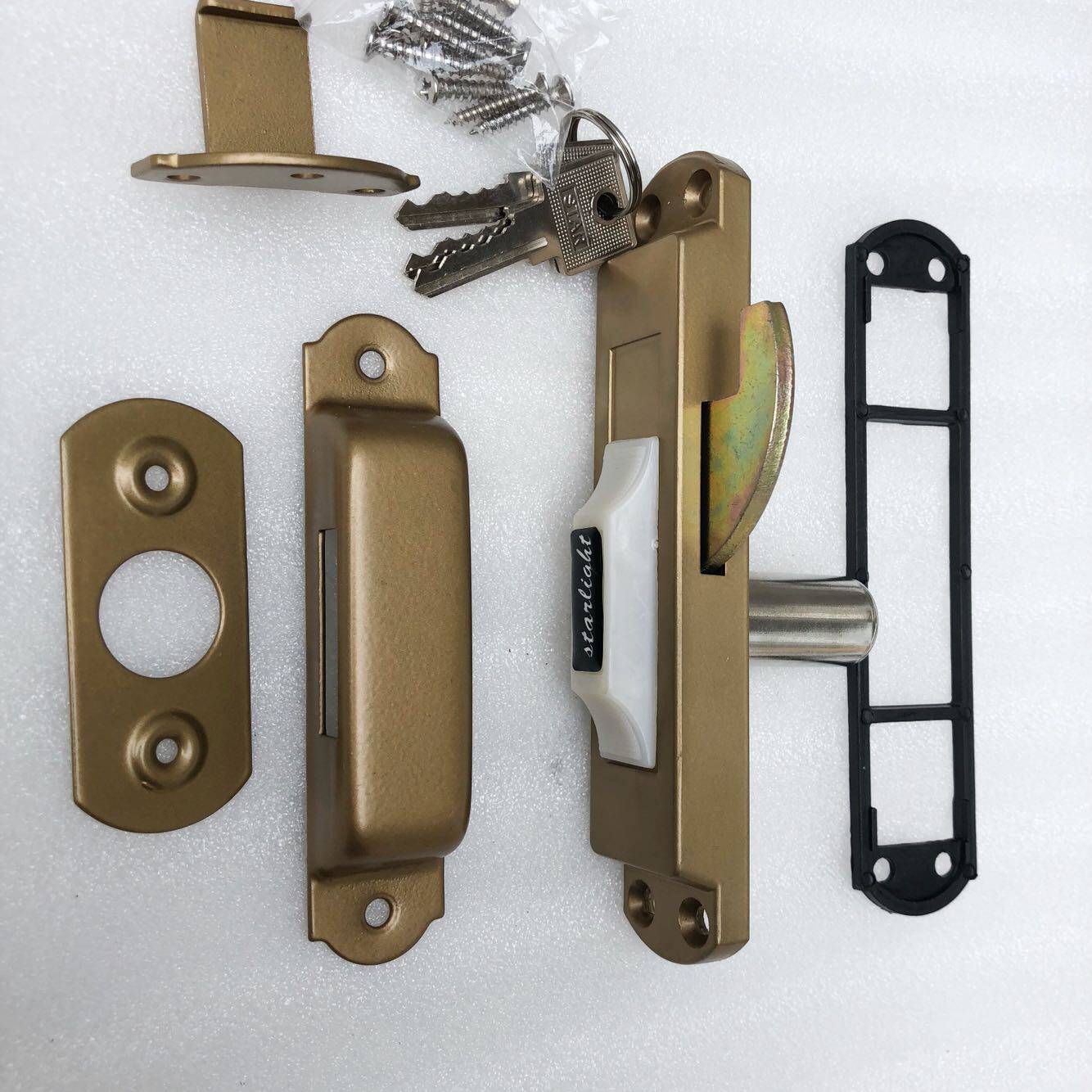 推拉门锁扣门锁移门对开固定铝合金锁具平移移移机械门锁