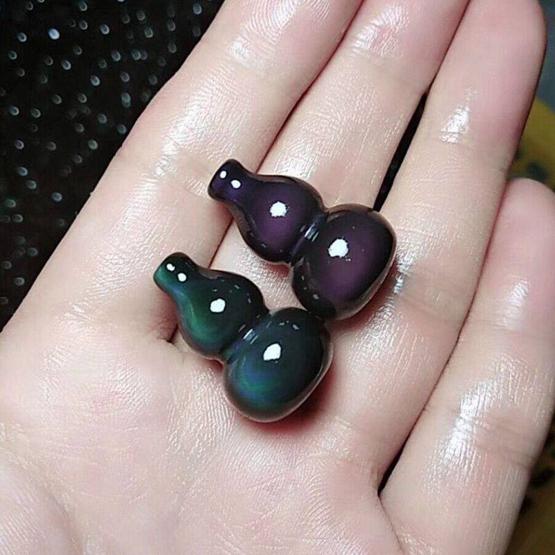 天然彩虹眼黑曜石葫芦吊坠男士女生福禄项链项坠