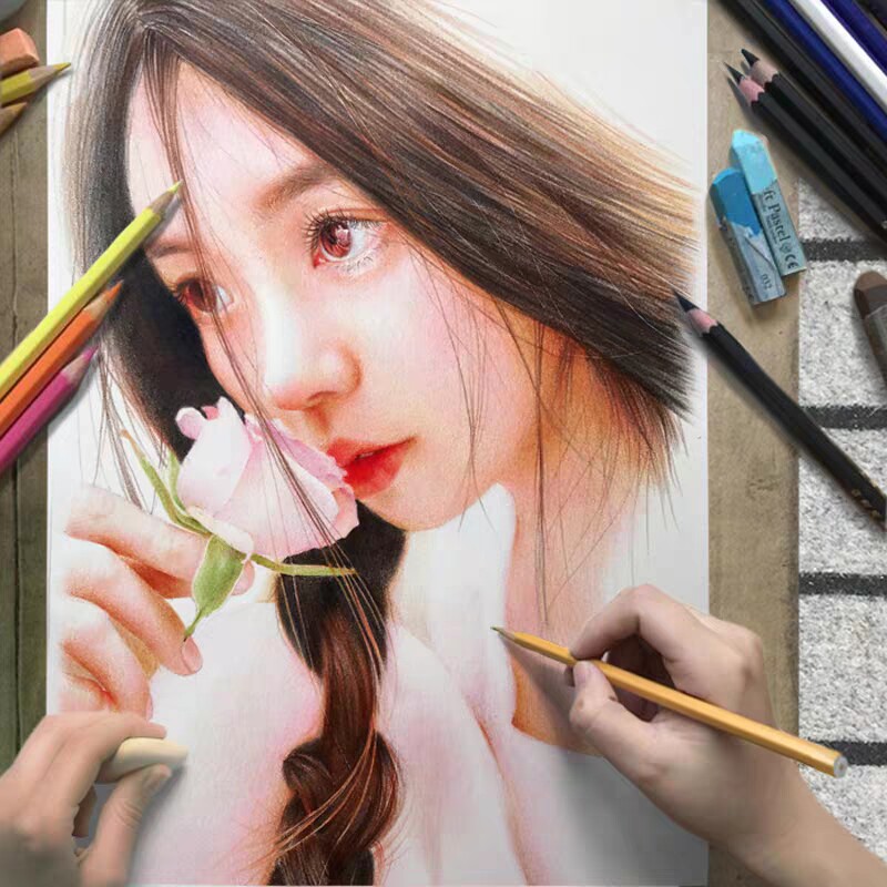 素描画像定制真人照片彩铅画手绘人头头像人物手绘真人漫画