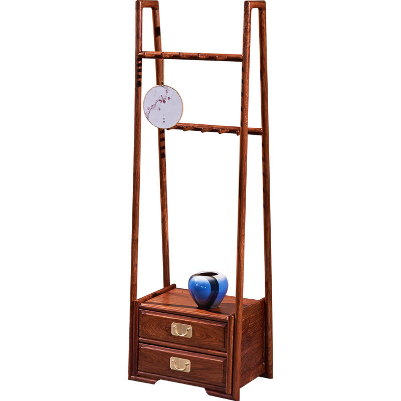 古典现代仿古衣帽架新中式中式实木刺猬紫檀檀木衣帽架