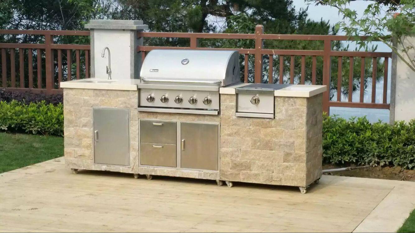 miecns/美诺仕户外别墅烧烤台 304不锈钢燃气烧烤炉 别墅烧烤车