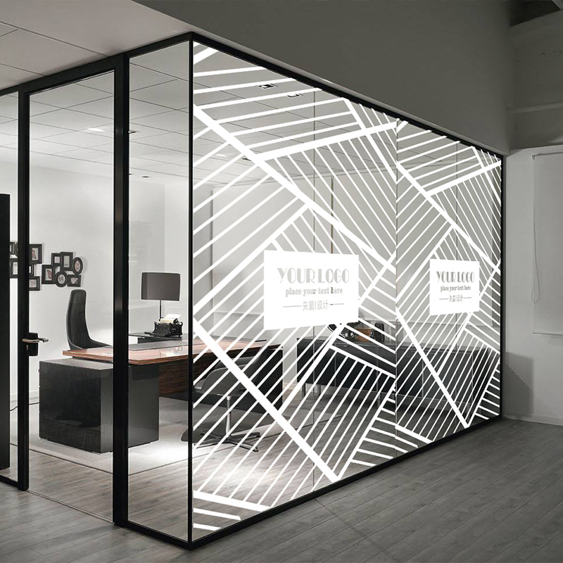 励志磨砂玻璃贴纸装饰公司办公室遮光定制企业文化墙贴玻璃膜