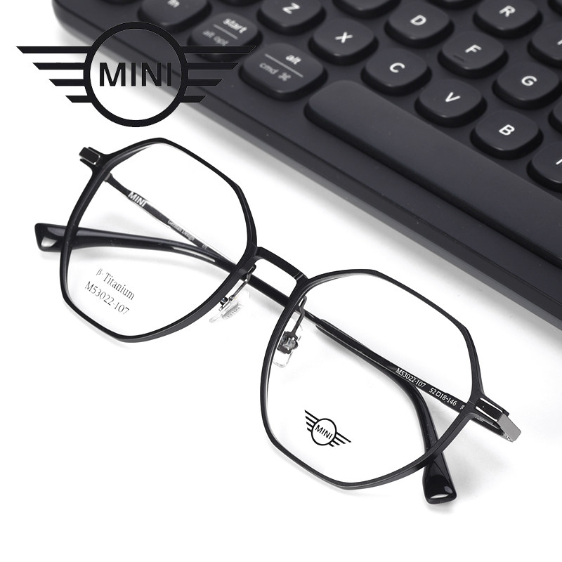 mini迷你男士大脸型休闲镜框钛大框宽脸近视眼镜架舒适轻盈m53022