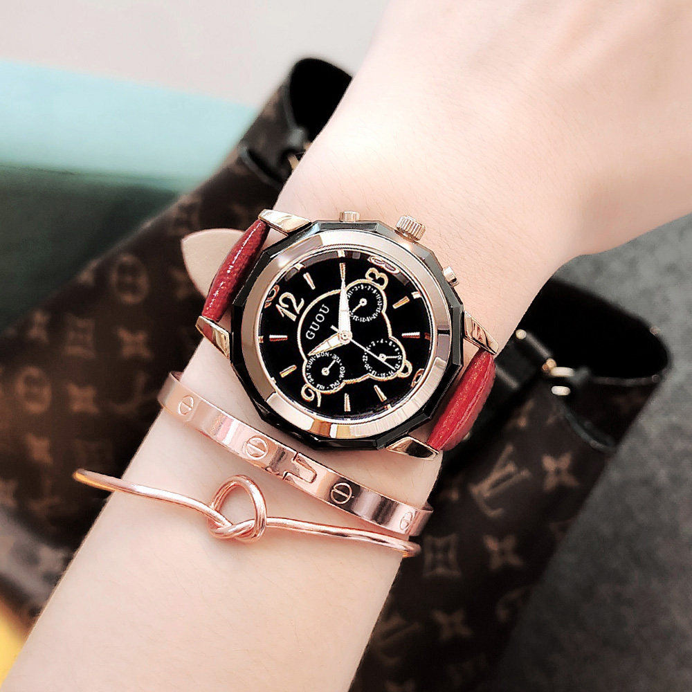 圣诞节礼物机械手表女新款正品名牌休闲大盘女款气质防水高级女士