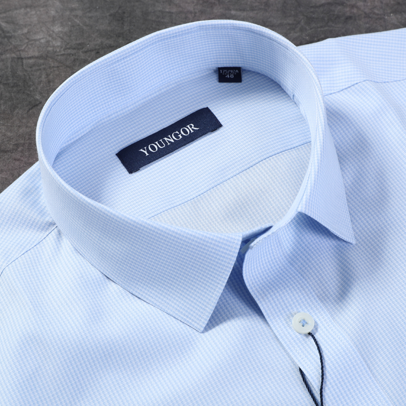 雅戈尔男士免烫短袖衬衫夏款商务正装修身半袖寸衣YSDP110277IFY