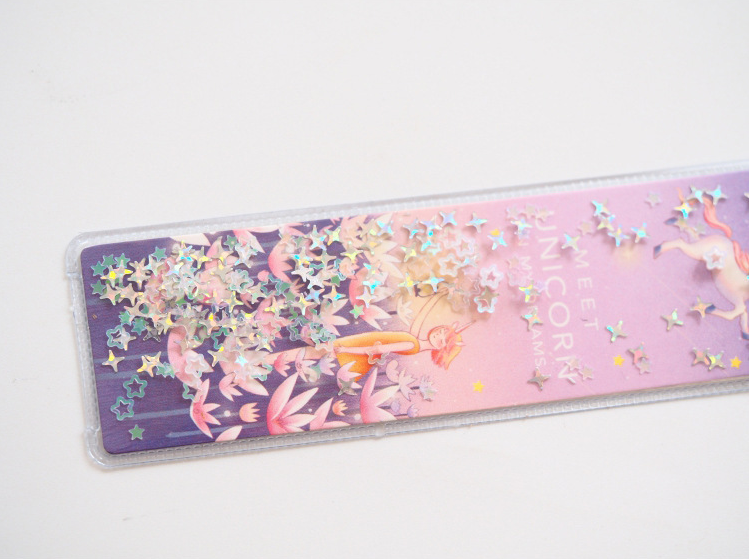 少女小清新彩虹可爱挂件书签裸色闪粉镭射亮片书签