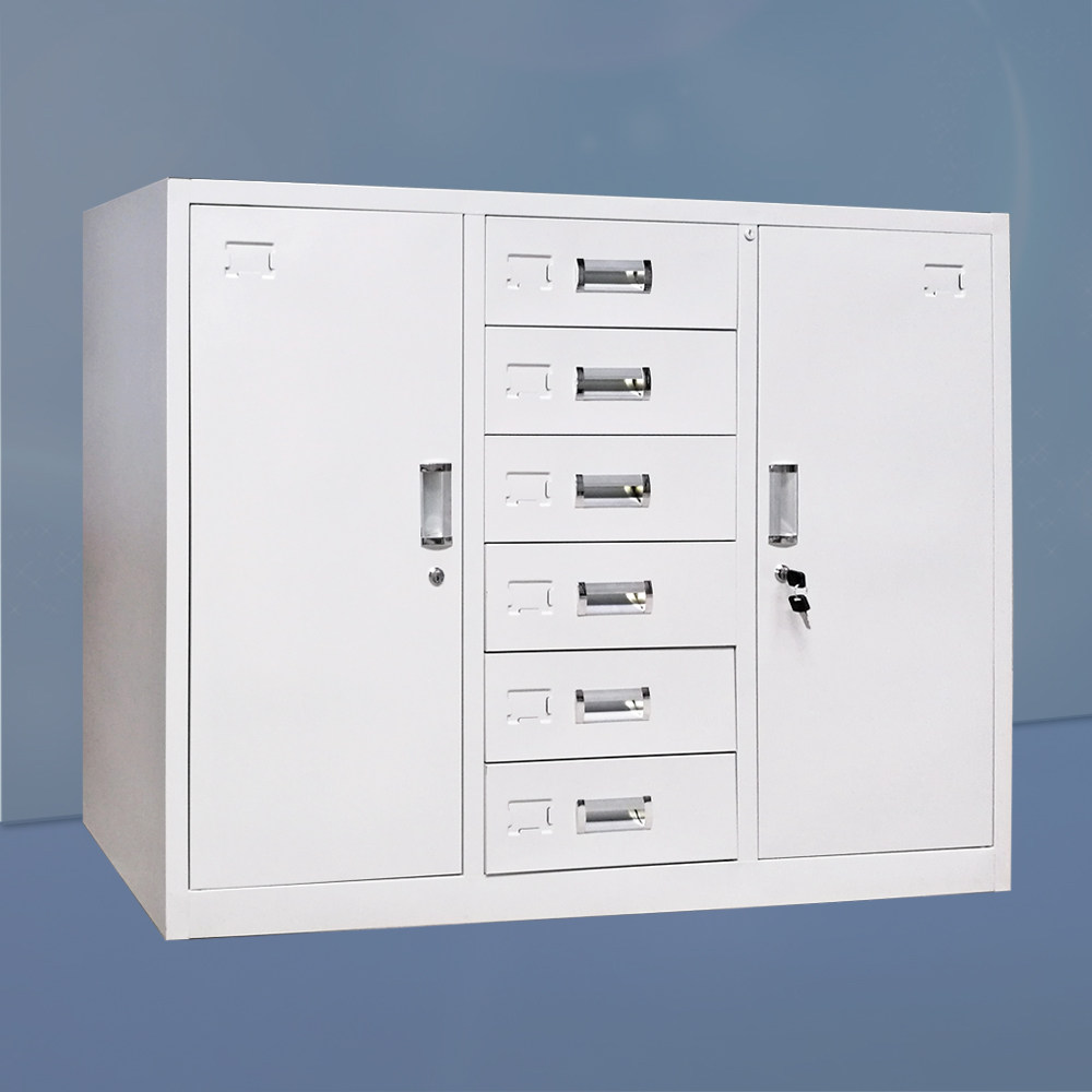 钢制办公室铁柜玻璃门铁皮铁皮柜柜子储物柜大容量加厚文件柜