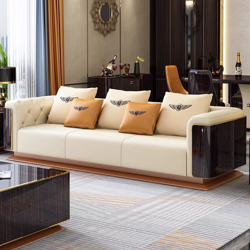 沙发意式轻奢头层真皮四人宾利奢华华大户型皮艺沙发