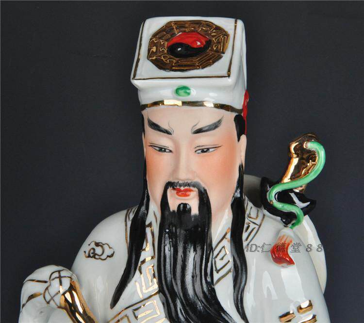 纯阳祖师吕洞宾吕祖陶瓷神像 16-18寸全真道祖师吕岩 包邮