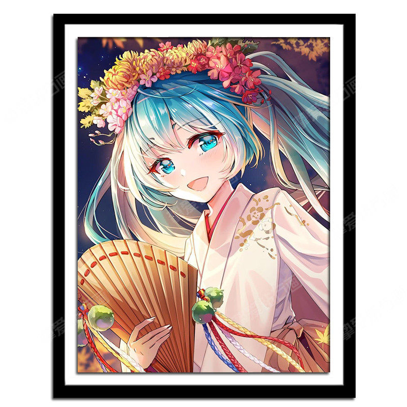 钻石画满钻卡卡通动漫初音未来公主殿下可爱女孩十字绣套件