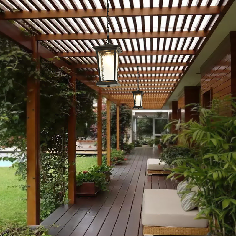 美式防水吊灯户外走廊过道阳台顶灯庭院廊架凉亭灯室外阳光房吊灯