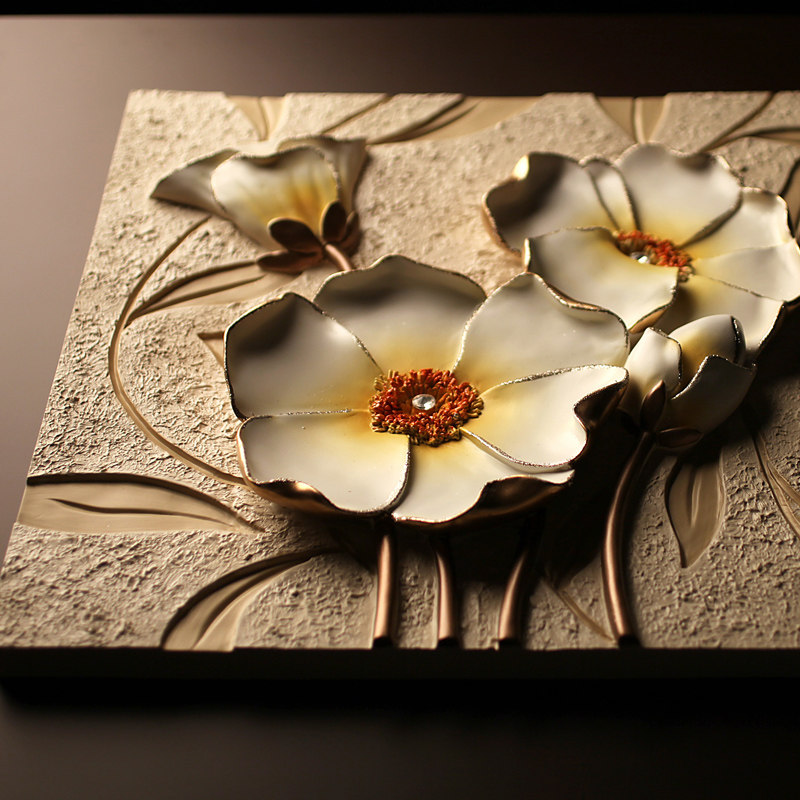 福雕家饰 无框画立体树脂浮雕画 餐厅客厅沙发背景墙装饰画 凝香