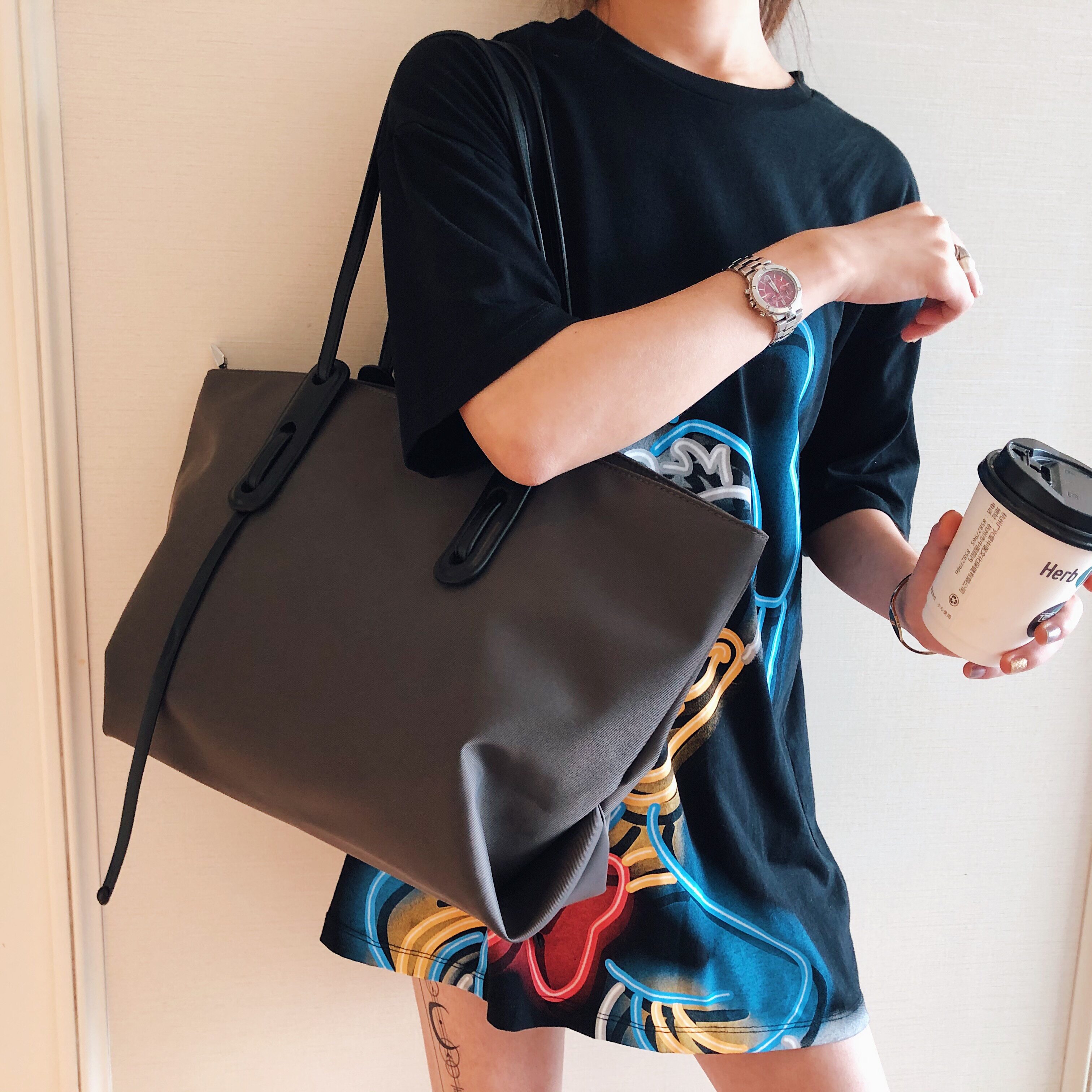 女包手提包2020新款潮女女士单肩大包尼龙布料托特包