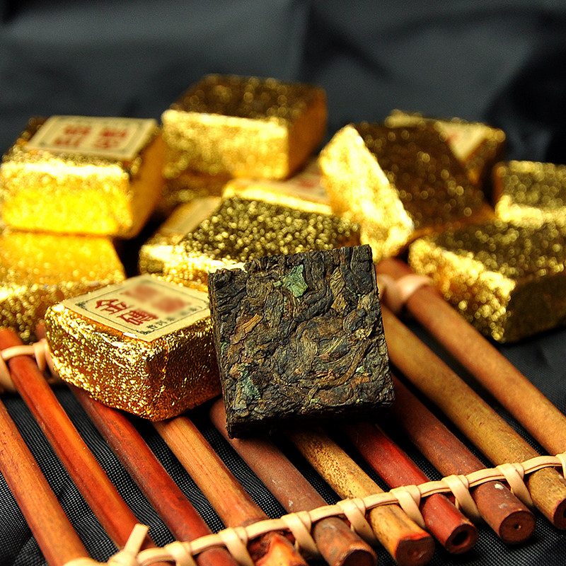 糯米熟茶小金砖茶浓香香型普洱茶叶500克布袋装普洱