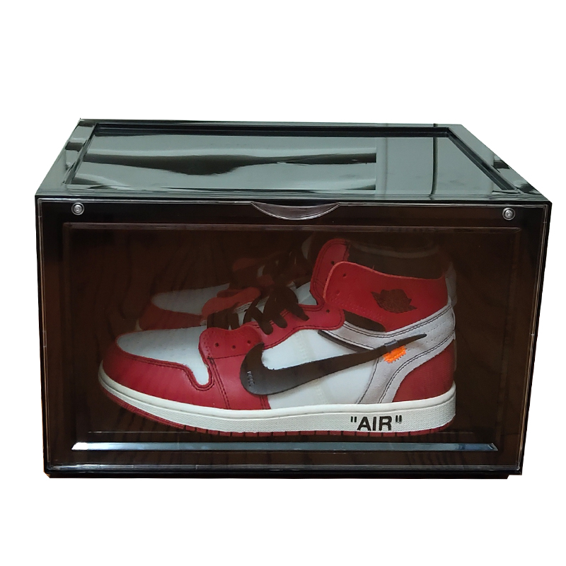 磁吸侧开门aj球鞋收纳鞋盒宿舍加高大码透明亚克力防尘毒同款6个