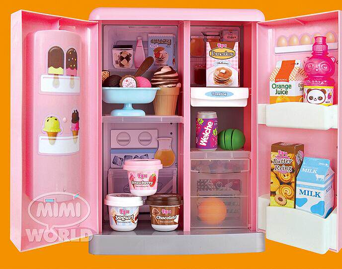 玩具现货韩国进口凯利儿童冰箱女孩超市保管过家家玩具