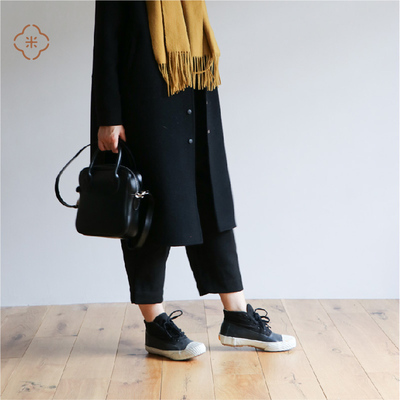 米马成衣 日式经典垮裤 15%羊毛 穿再多也时髦的系带加厚松紧裤!