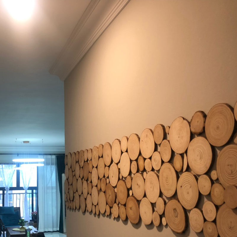 木片圆木木头原木年轮酒吧茶楼咖啡厅装饰墙面模型制作工具