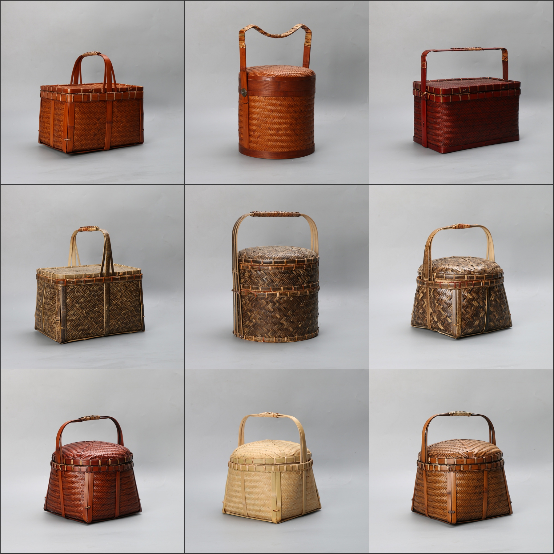 竹篮手工竹编复古竹筐紫竹手提提篮茶道收纳竹编