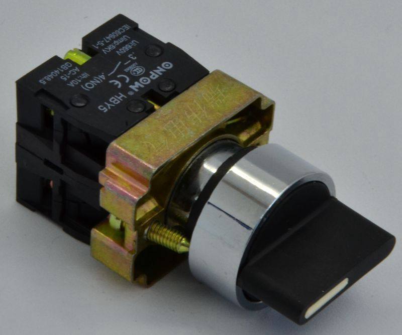 开关hby520x红波按钮旋转常开三位位置全自开孔按钮