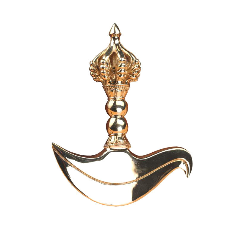 金刚藏传佛饰纯铜九股钺刀杵降魔杵撅钺刀法器摆件