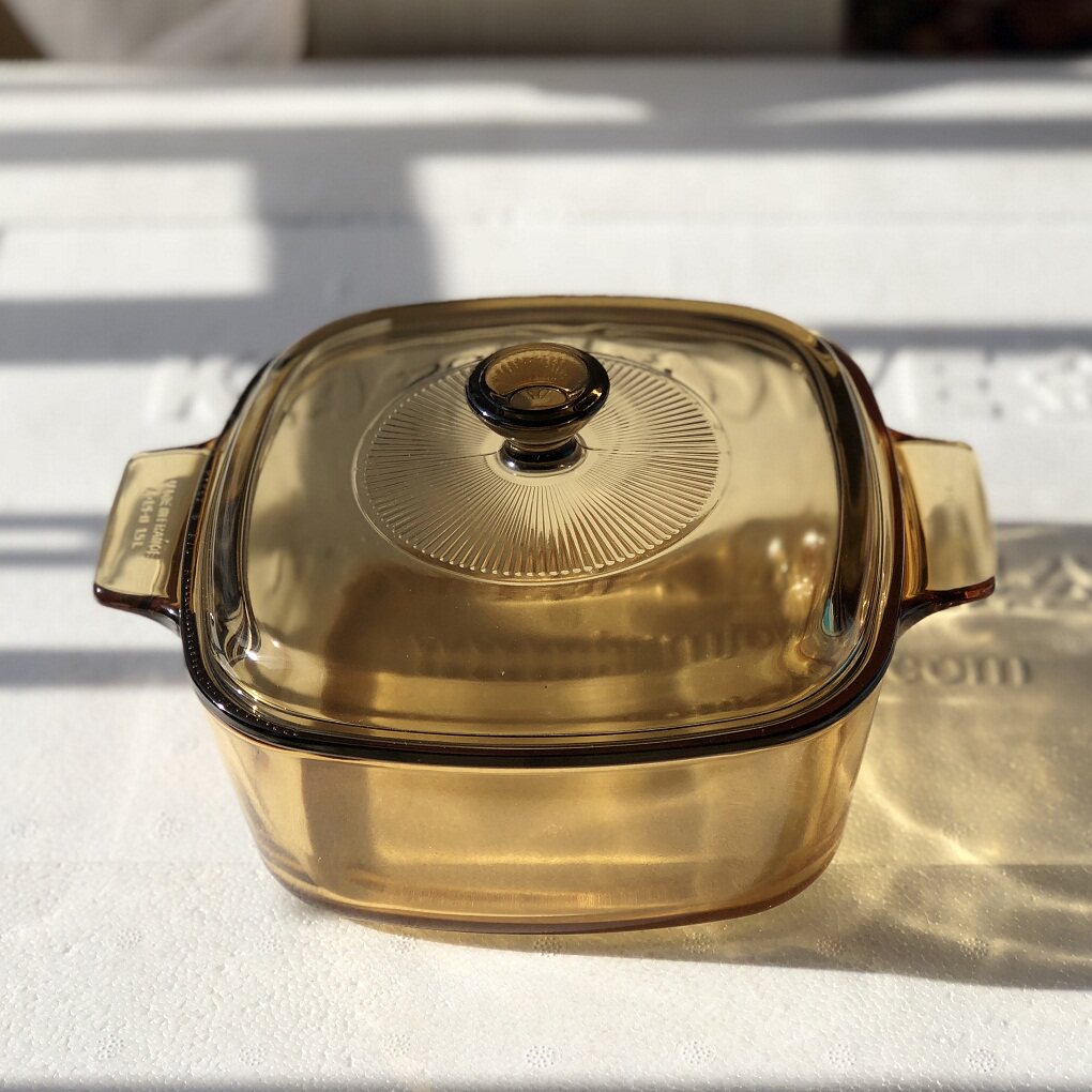 美国康宁15l30l方锅进口晶彩透明玻璃煮锅炖锅