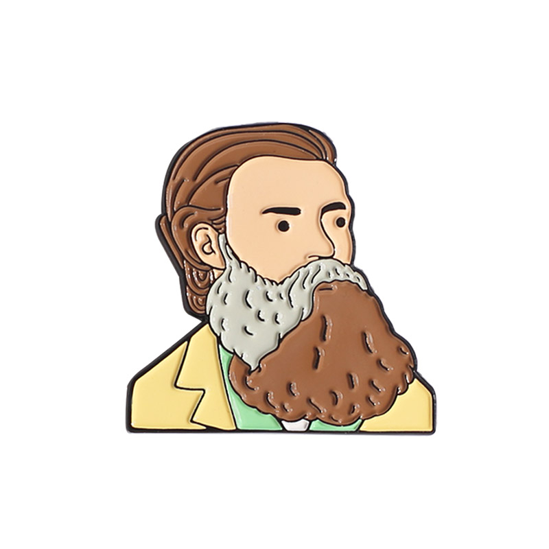 banjitino原创设计自制恩格斯徽章胸针ins个性饰品胸针