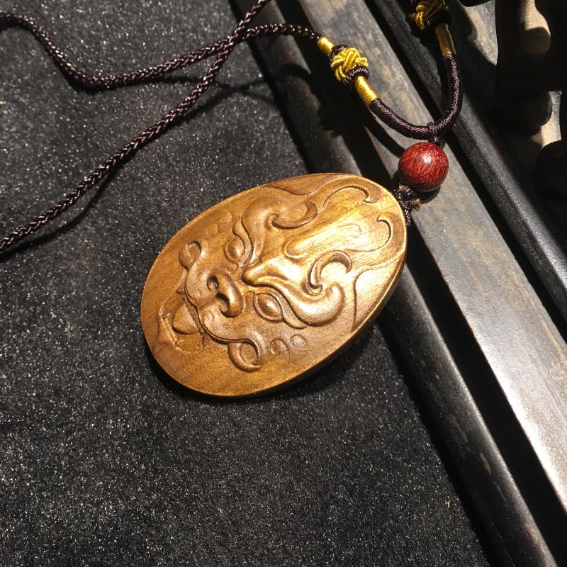 兽头挂件尺寸钥匙扣挂坠锁骨四川雕刻木雕木木木雕