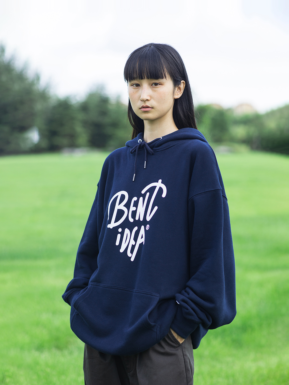 BENT IDEA春秋新款日系复古爱心印花纯棉情侣宽松加厚卫衣男ins潮