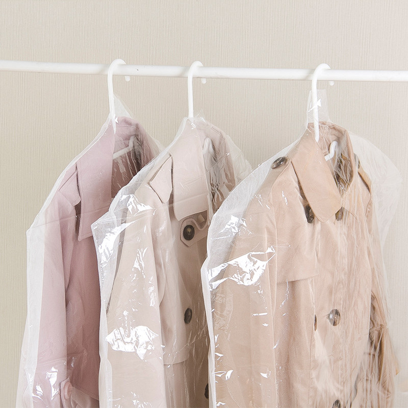 日本进口羽绒服外套防尘罩西服防潮挂袋透明防灰尘无纺布风大衣套