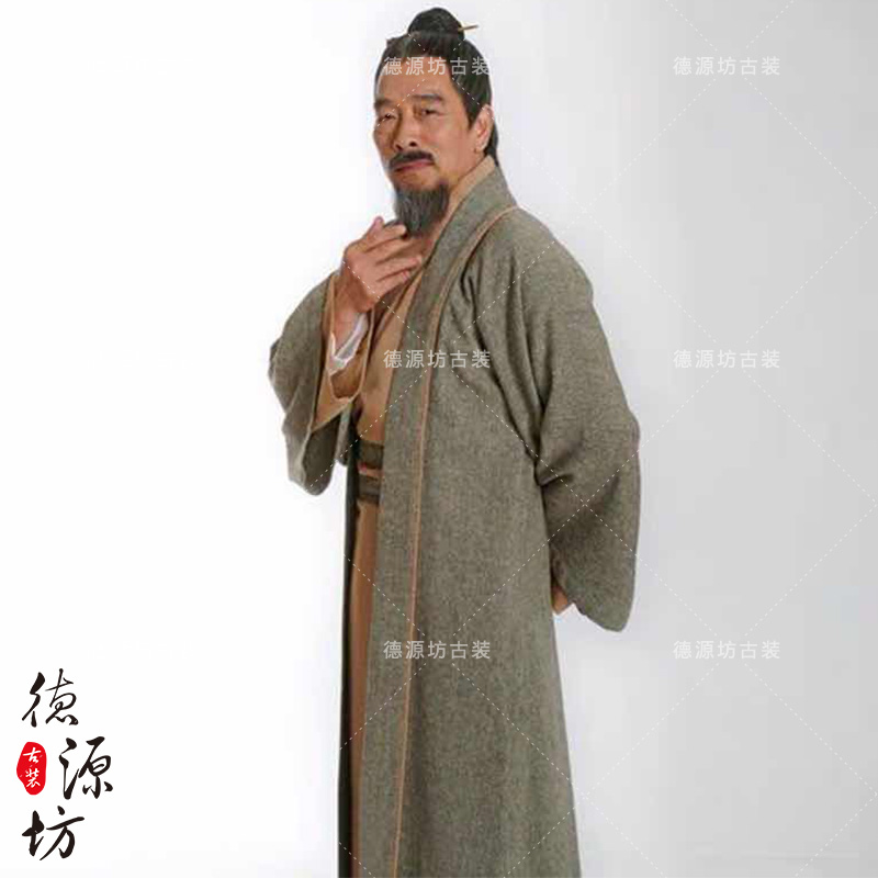 春秋战国时期何润东同款经典影视古装男老爷丞相大臣棉麻演出服装