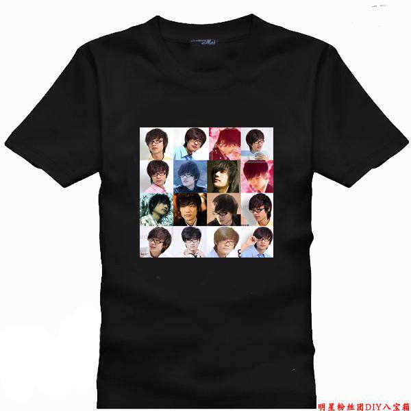 许嵩拼图头像黑色男女班服情侣装亲子装图片文字t恤印制