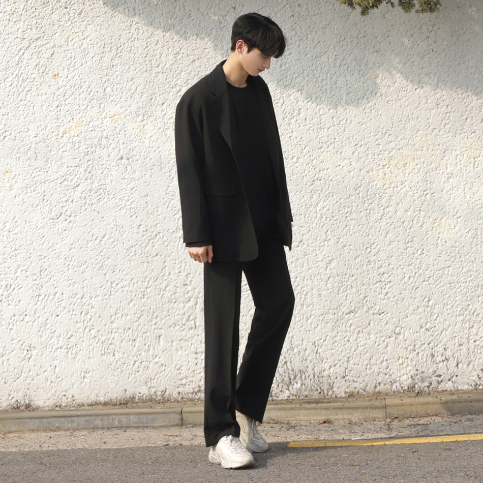 春秋季垂感西装裤男直筒宽松休闲裤高级感九分小西裤坠感长裤潮流