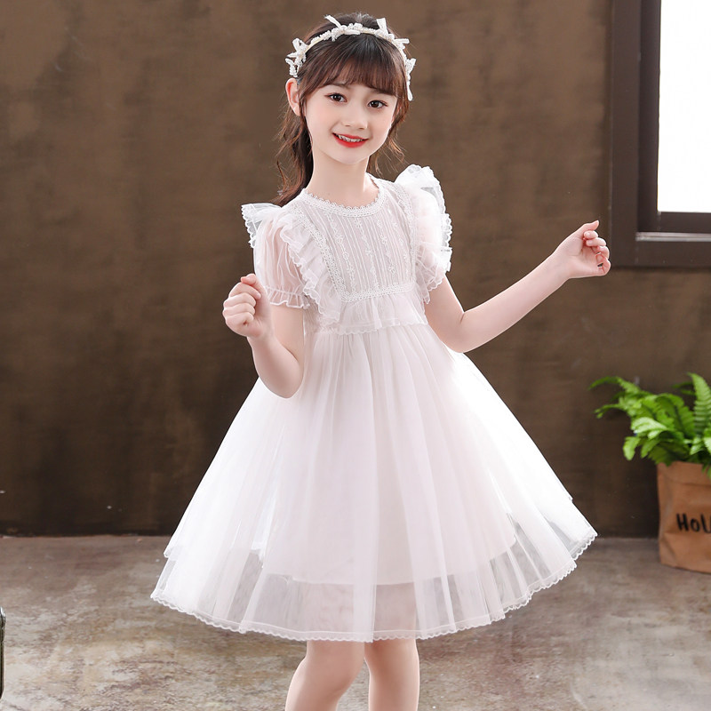 女童短袖演出六一节宝宝幼儿园纱裙公主泡泡连衣裙连衣裙