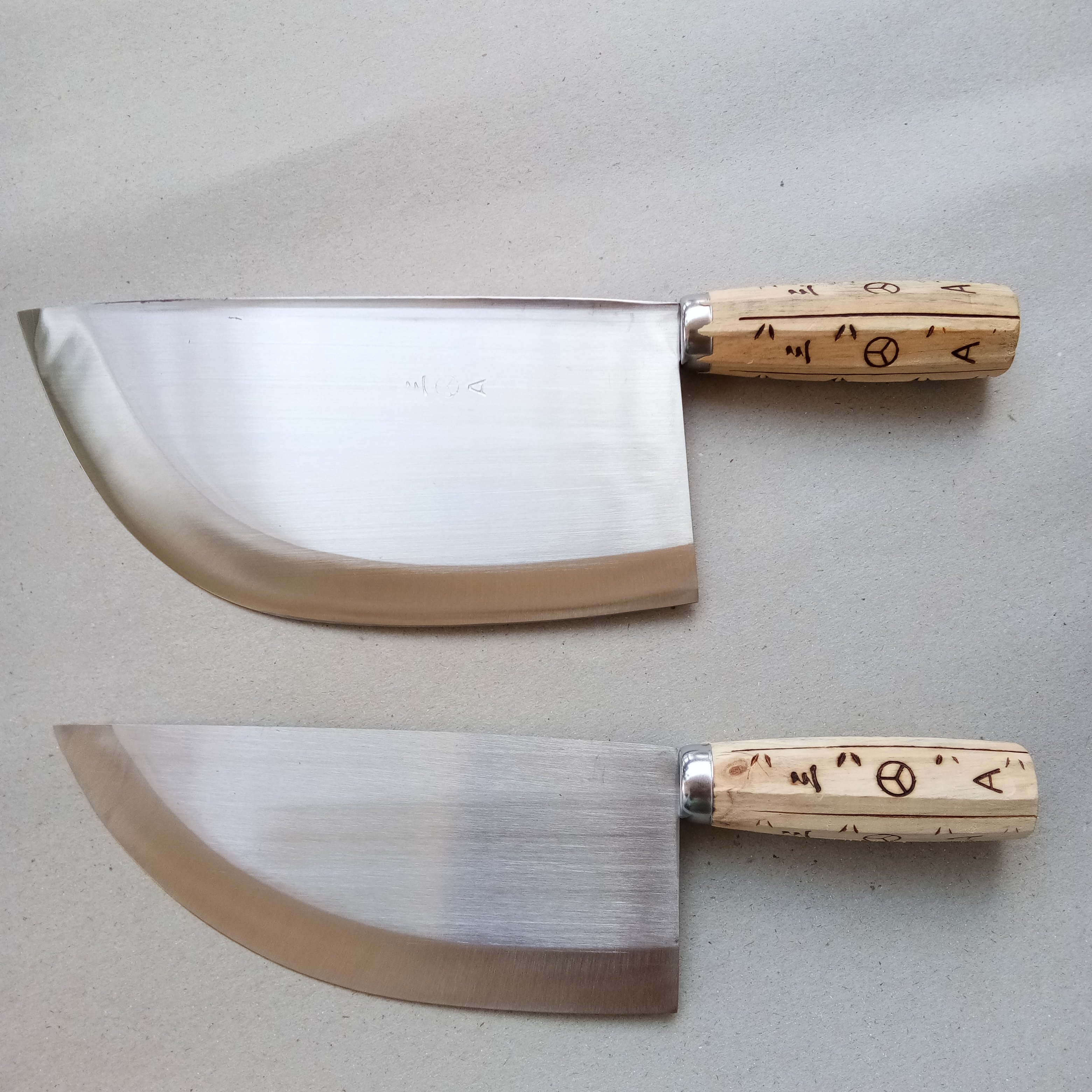 纯手工锻打屠夫卖肉专用刀两把套装 砍骨刀和剃毛分肉刀