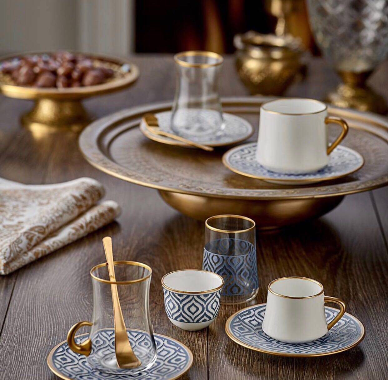 土耳其手工骨瓷咖啡杯意式浓缩杯蓝眼睛杯居家创意热饮杯水杯