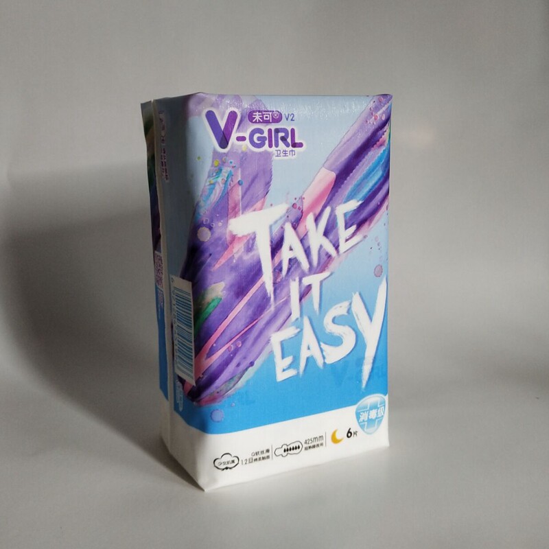洁伶v-girl未可卫生巾日用加超长夜425mm绵柔亲肤卫生巾