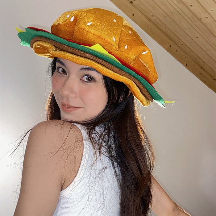 sogo可爱爱搞汉堡包造型帽子子女秋冬甜美软妹帽子