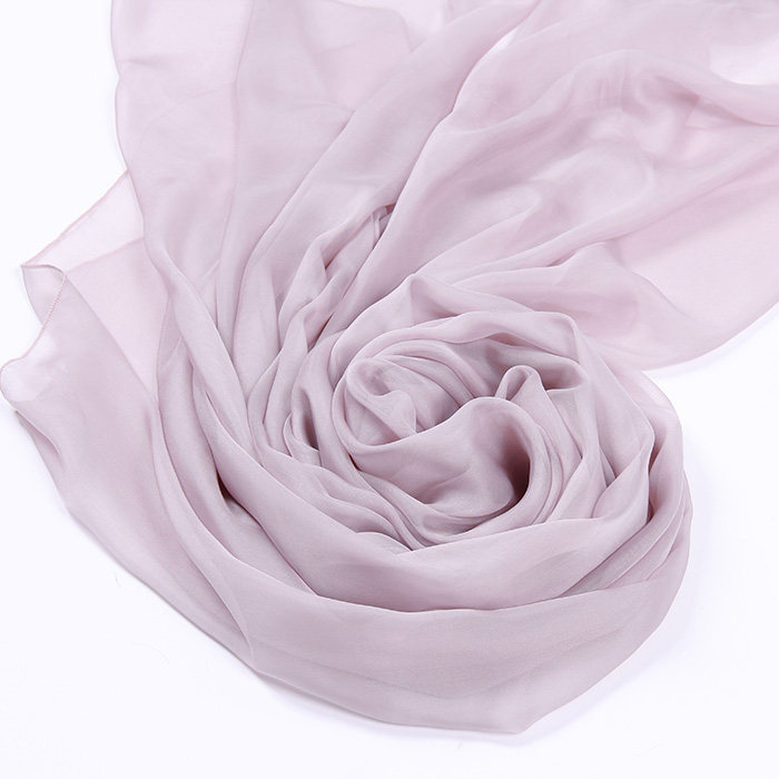 秋冬季真丝丝巾纯色女韩国长款高档围巾百搭披肩香芋色100桑蚕丝