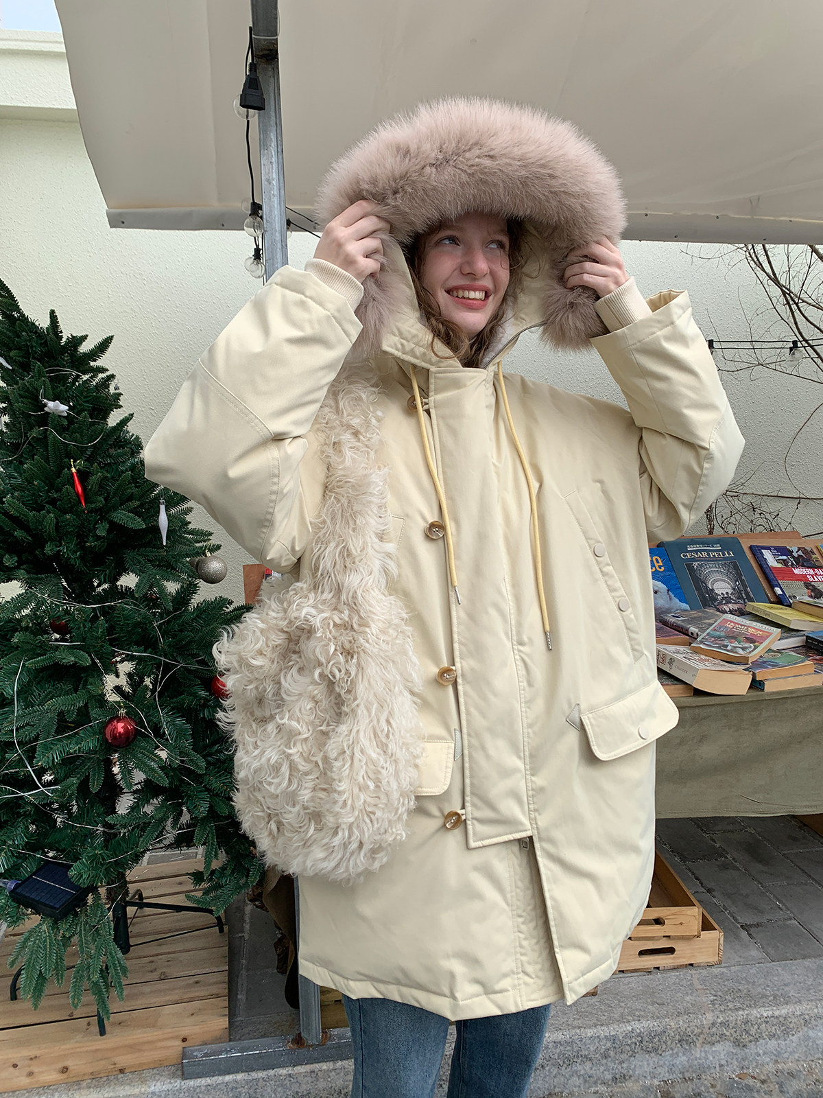 kernelcosmos22fw日耳曼冬日耳曼冬城重工毛领连帽加厚羽绒服