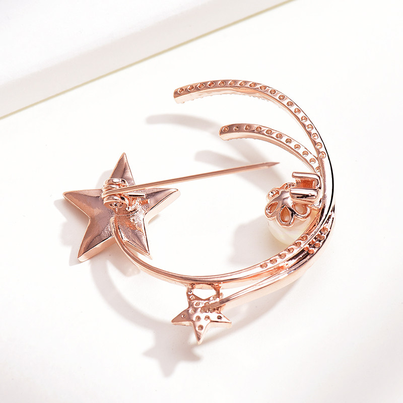 星星别针西装大衣珍珠高档毛衣胸针日系可爱胸针