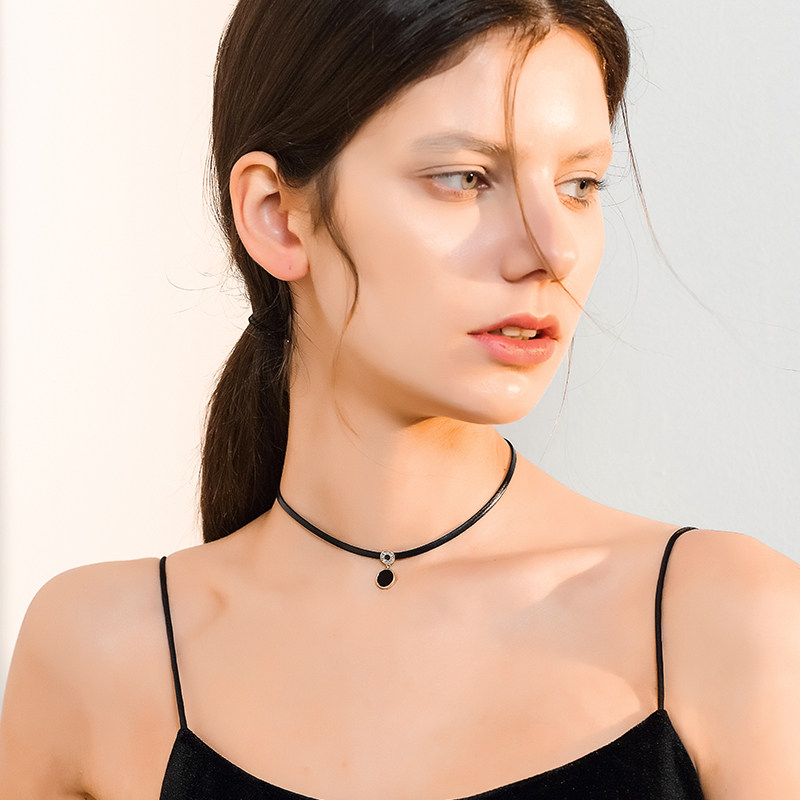 choker脖子颈链女锁骨链短款颈带黑色暗黑系网红项圈装饰品项链潮