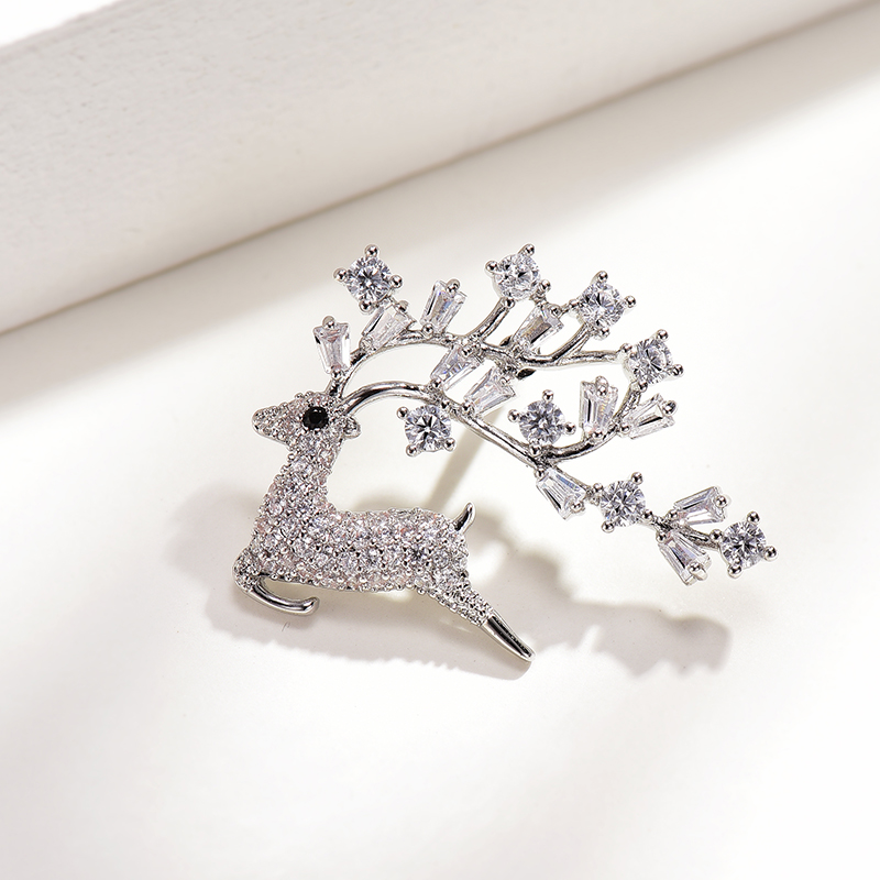 小鹿防走光扣胸针百搭可爱男西服别针高档奢华大衣配饰饰品胸花潮