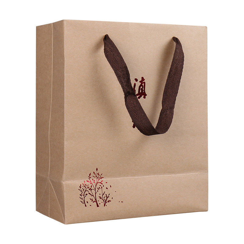 手提袋茶饼散茶简约茶叶包装袋加厚通用牛皮牛皮纸礼品袋