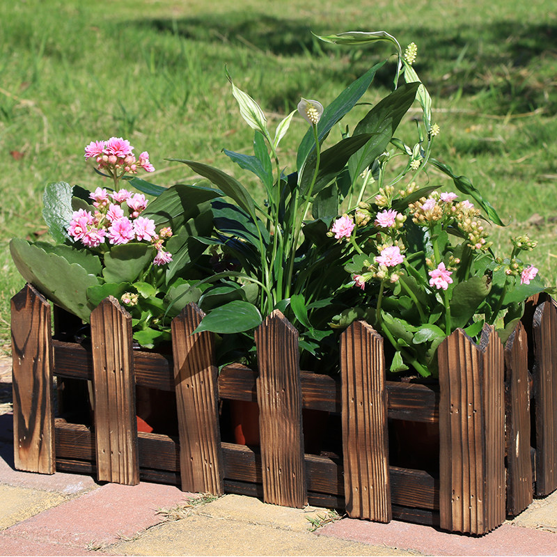 户外木栅栅栏花盆挂式阳台栏杆花架长方形花箱花盆