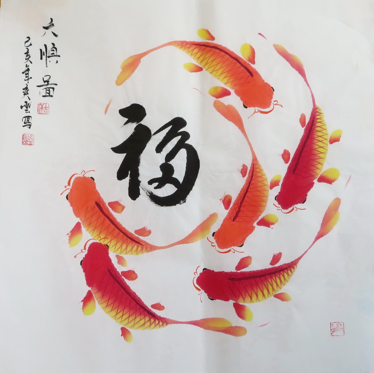 手绘字画无款客厅斗方四尺花鸟特价装饰画作品国画