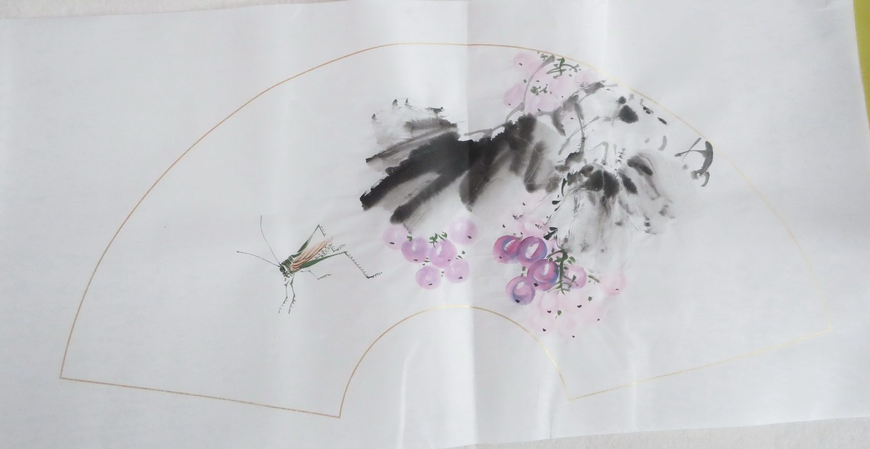 手绘挂画装饰四开四尺扇形特价字画客厅国画国画