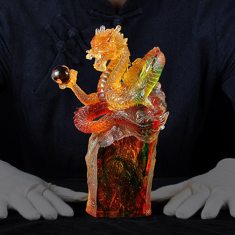 琉璃十二生肖家居装饰品桌面办公室工艺品龙工水龙龙摆件摆件